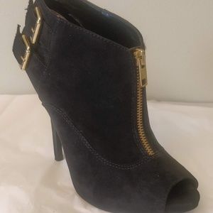 Guess Suede Peep Toe Stiletto Booties
